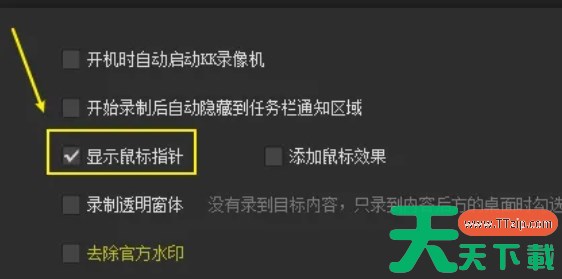 KK录像机怎么设置显示鼠标指针？-KK录像机设置显示鼠标指针的方法