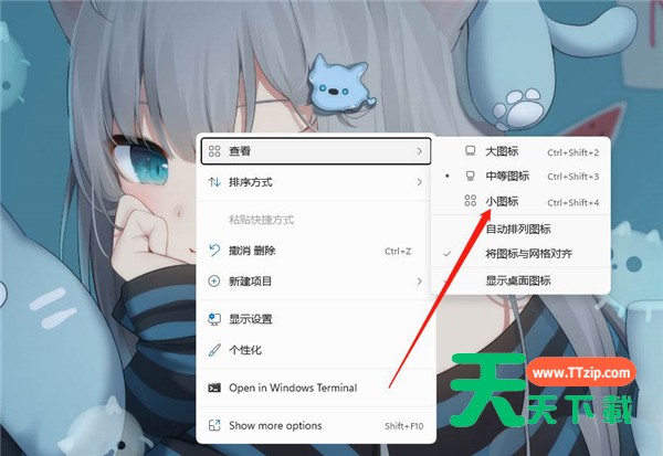 Win11怎么设置桌面软件小图标？Win11设置桌面软件小图标教程