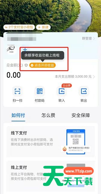 支付宝小荷包余额享收益怎么开？支付宝小荷包开启收益方法