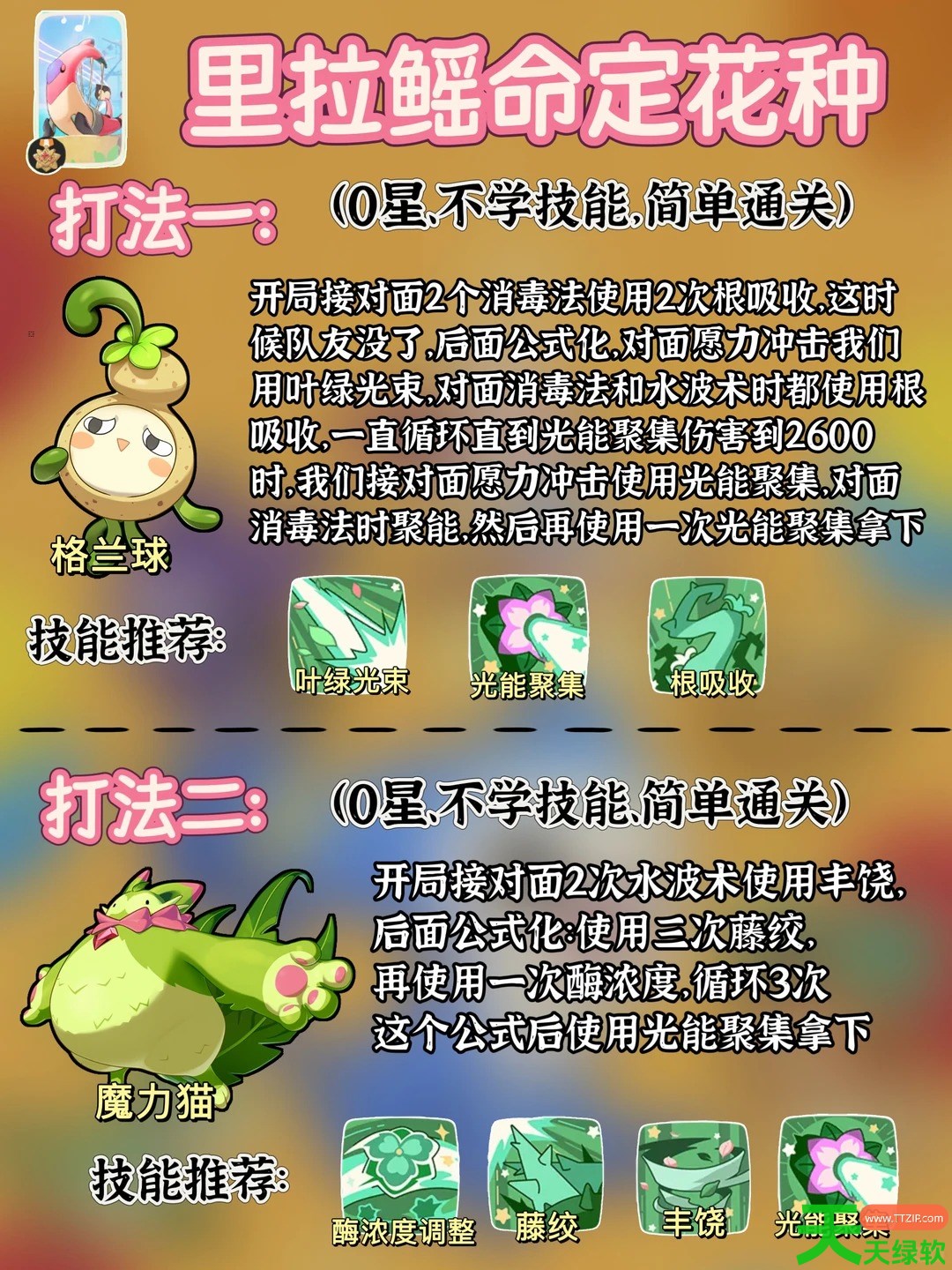 洛克王国世界命定花种第八期怎么打 命定花种卡瓦重圆号鱼里拉鳐蹦床松鼠打法攻略