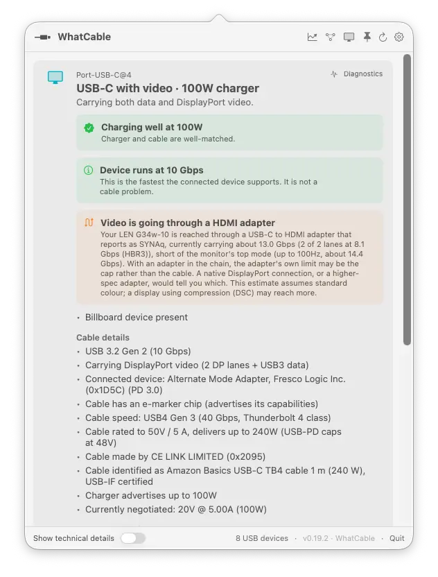 WhatCable Pro For Mac v1.2.1 USB-C深度诊断工具-1 WhatCable Pro For Mac v1.2.1 USB-C深度诊断工具-1