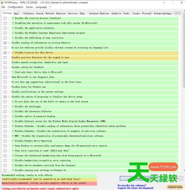 W10Privacy(Win10隐私删除工具) v6.2 绿色版-1 W10Privacy(Win10隐私删除工具) v6.2 绿色版